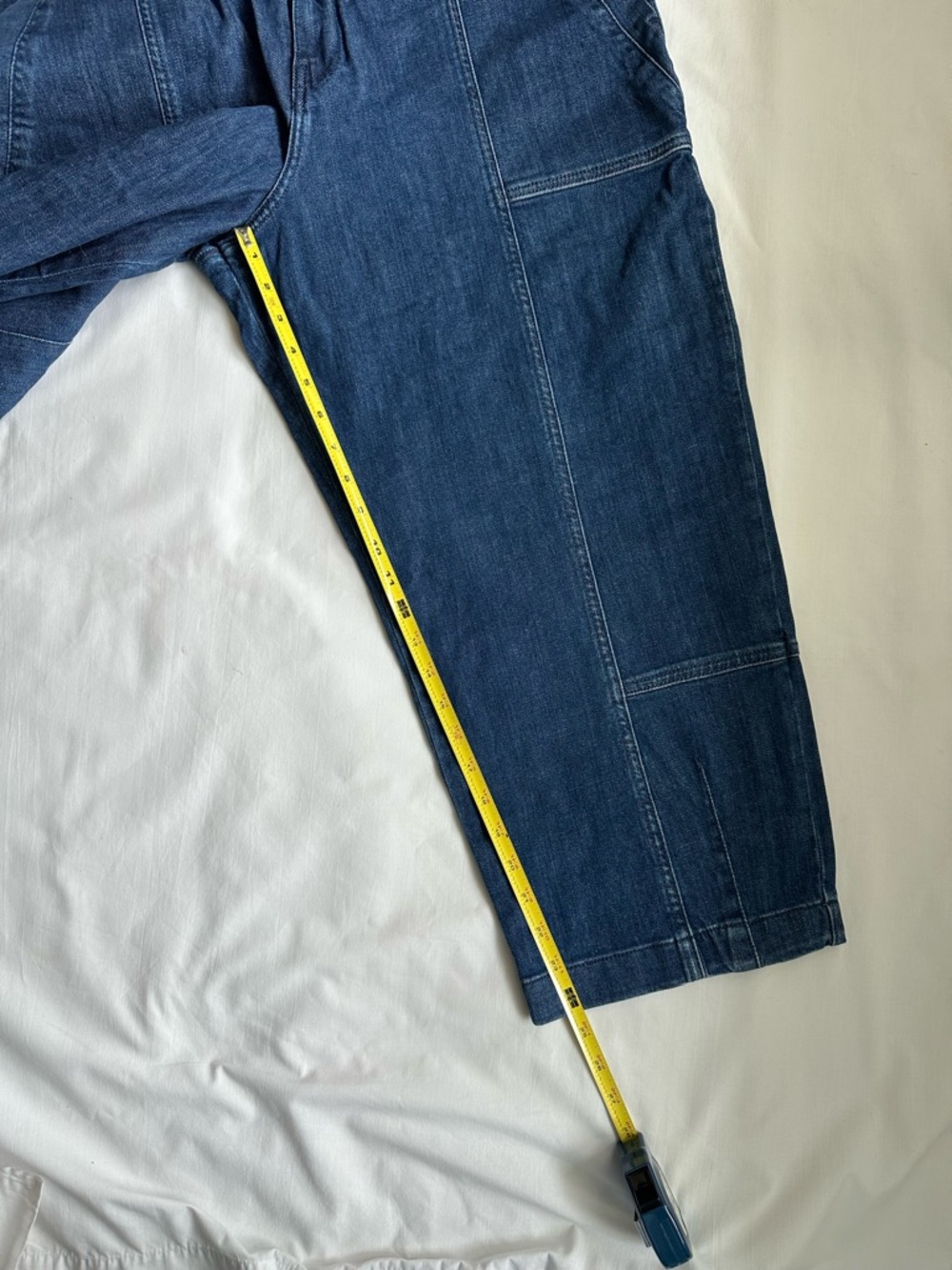 Pilcro for Anthropologie Dark Wash Carpenter Barrel Leg Jeans SZ 33 New with Tag - Picture 14 of 16